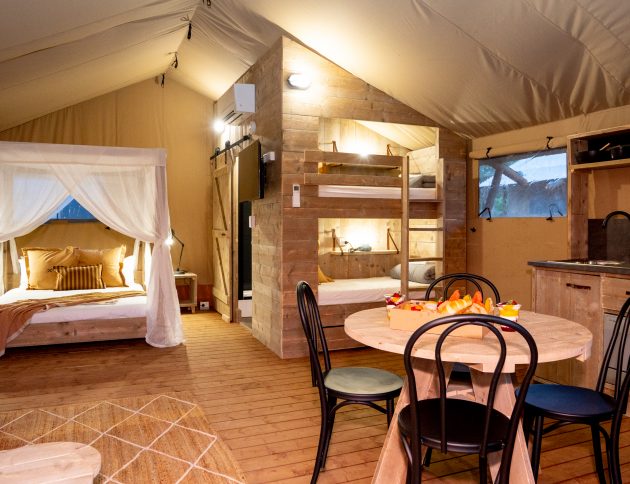 Couple's glamping luxury tent