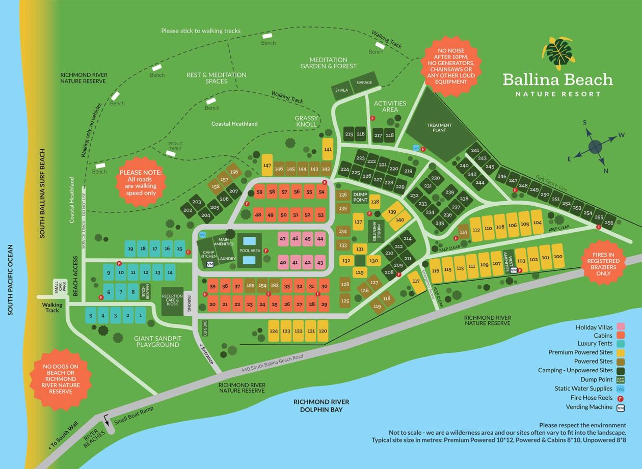 Resort Map Ballina Beach Nature Resort